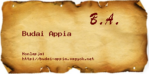 Budai Appia névjegykártya